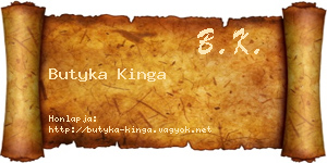 Butyka Kinga névjegykártya